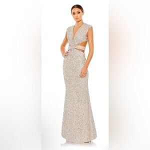 Mac Duggal 10919 Sequin Cut Out Detailed Dress